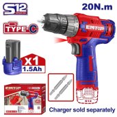 Aku vrtací šroubovák 12V 20Nm 1x1.5Ah