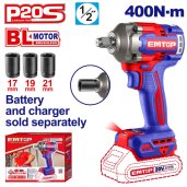Aku rázový utahovák 20V 400Nm 1/2" solo