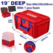 Kufr / box nářadí 19" vysoký Š-48/V-24,8/H-32cm stohovatelný