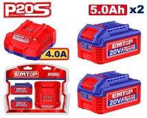 SADA 20V nabíječka 4.0A + akumulátor 2x 5.0Ah