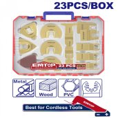 Sada 23 čepelí pro multifunkční oscilační brusku v plastovém boxu